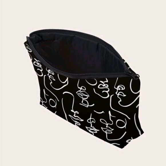 Abstract Face Pattern Pouch - Picture 2 of 3